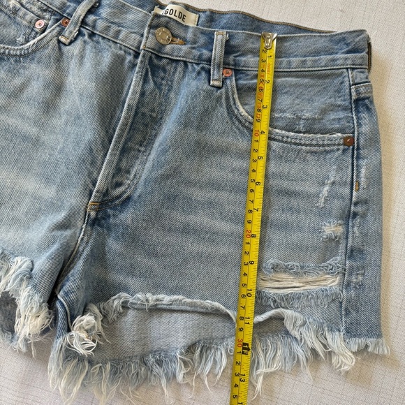 AGOLDE Blue PARKER VINTAGE CUT OFF SHORT Size 29 Raw Hem Casual Summer Jean - Picture 6 of 13